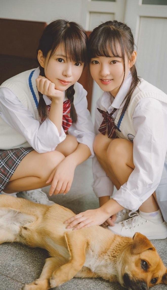 清纯甜美学生妹清新迷人姐妹花清新粉嫩阳光俏皮唯美时尚写真