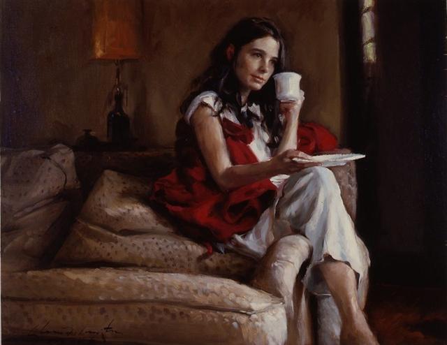 美国画家格伦·哈林顿的油画美女,够美的