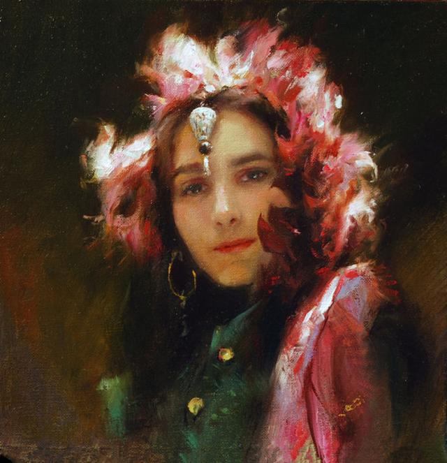 美国画家格伦·哈林顿的油画美女,够美的
