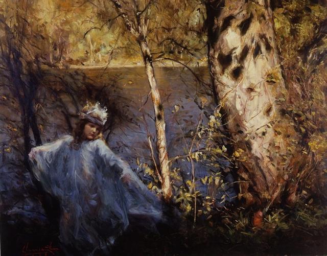 美国画家格伦·哈林顿的油画美女,够美的
