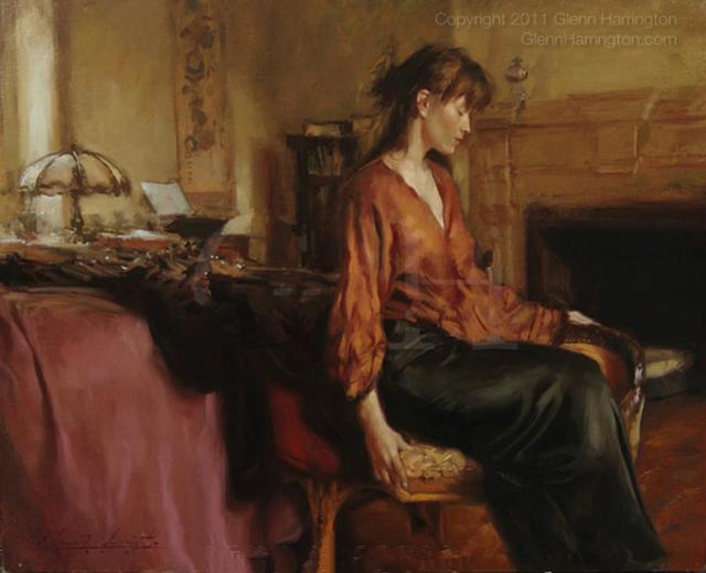 美国画家格伦·哈林顿的油画美女,够美的