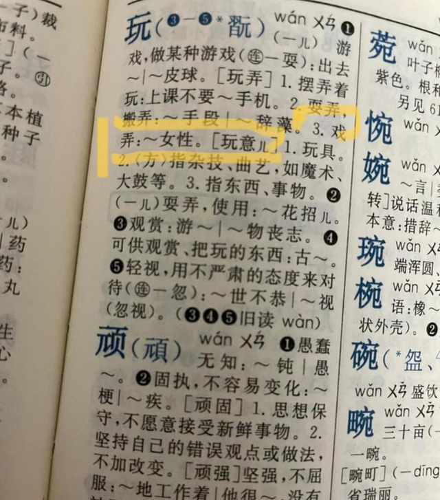 新华字典上出现“玩女性”,被网友扒出,家长:这咋给孩子解释