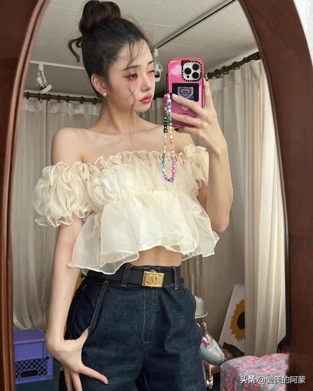 韩国猫系拽姐宋智雅的穿搭绝了,大胸女孩的穿衣模板,又辣又美