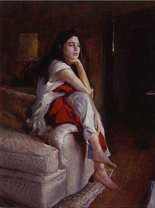 美国画家格伦·哈林顿的油画美女,够美的