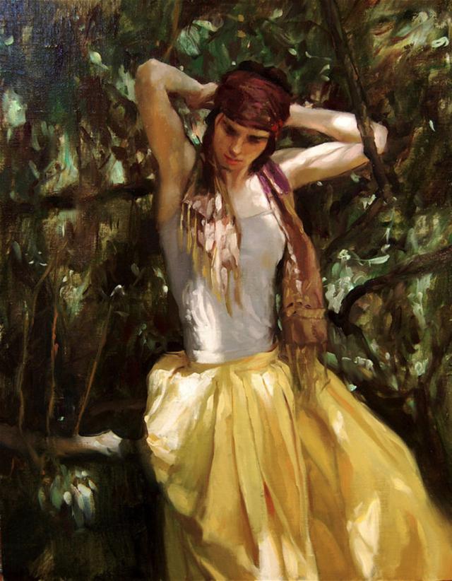 美国画家格伦·哈林顿的油画美女,够美的