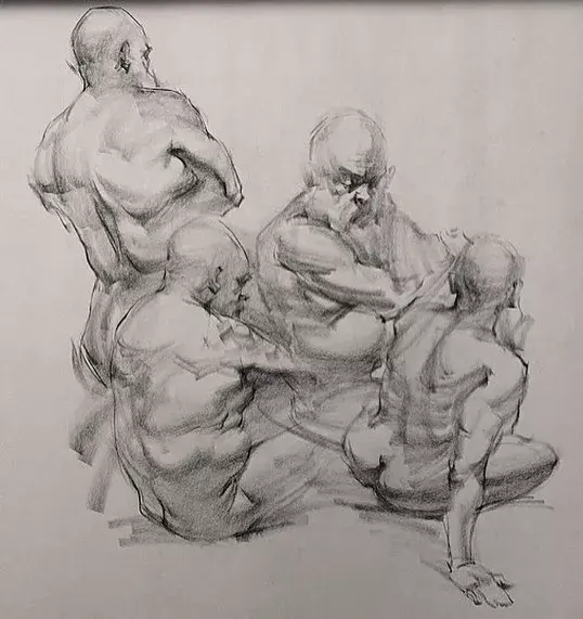虽然是人体艺术,但是你们看美国艺术家的作品,总该只能学技术了