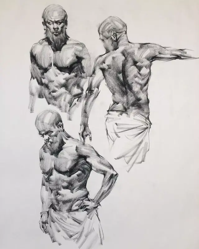虽然是人体艺术,但是你们看美国艺术家的作品,总该只能学技术了