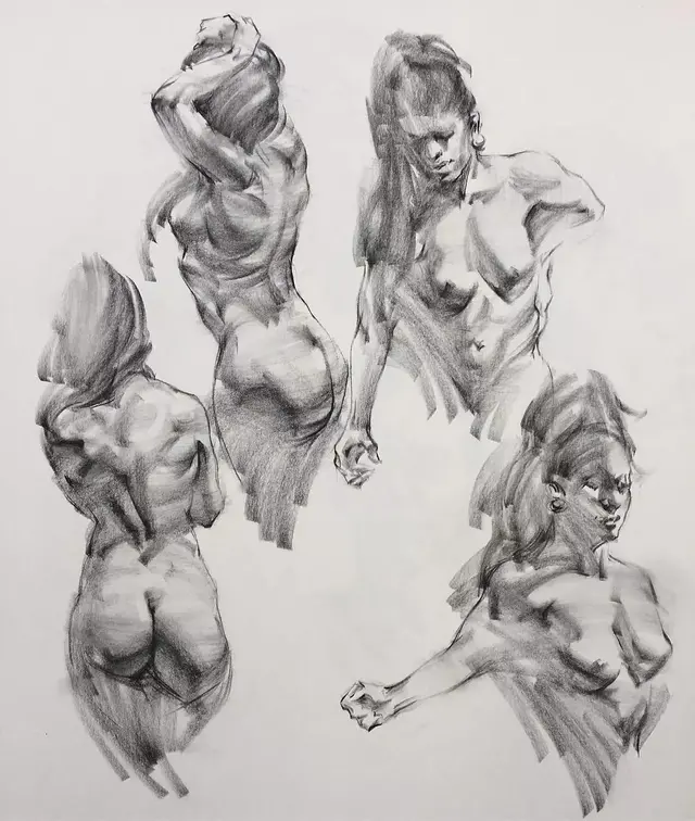 虽然是人体艺术,但是你们看美国艺术家的作品,总该只能学技术了