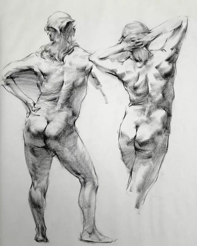 虽然是人体艺术,但是你们看美国艺术家的作品,总该只能学技术了