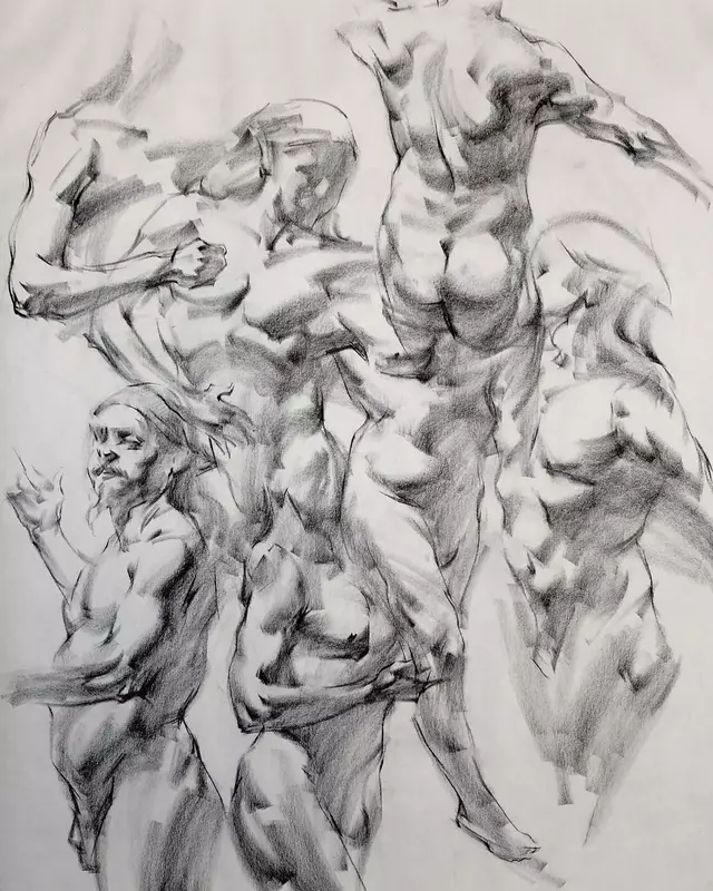 虽然是人体艺术,但是你们看美国艺术家的作品,总该只能学技术了