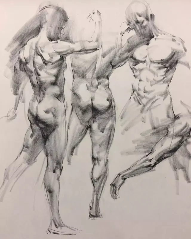 虽然是人体艺术,但是你们看美国艺术家的作品,总该只能学技术了
