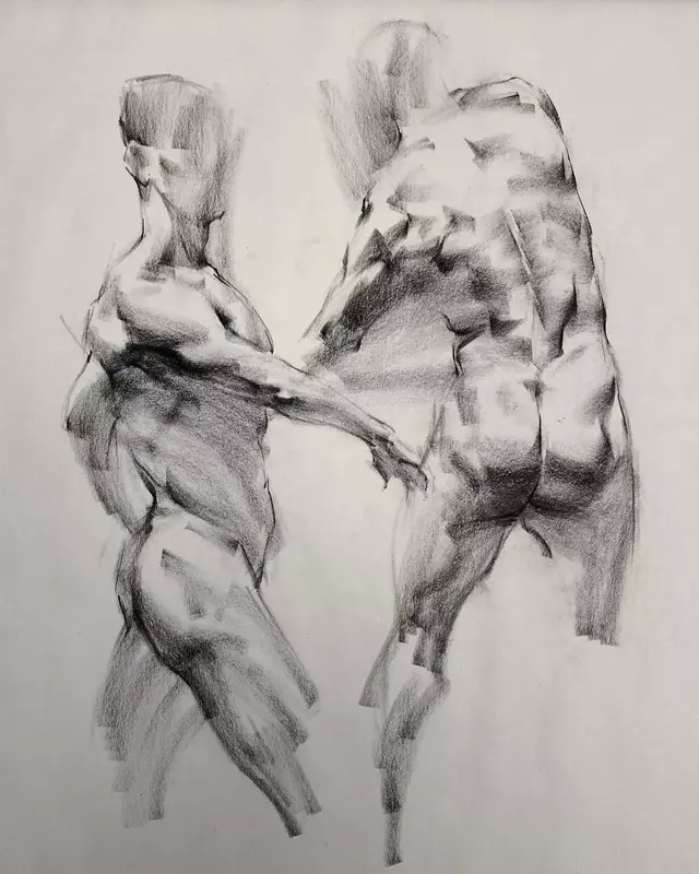 虽然是人体艺术,但是你们看美国艺术家的作品,总该只能学技术了