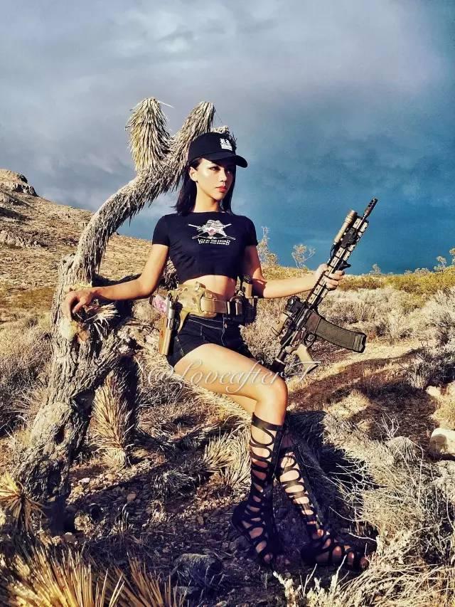 华人美女持枪狂射被人肉!颜值竟如此逆天!不做大哥的……