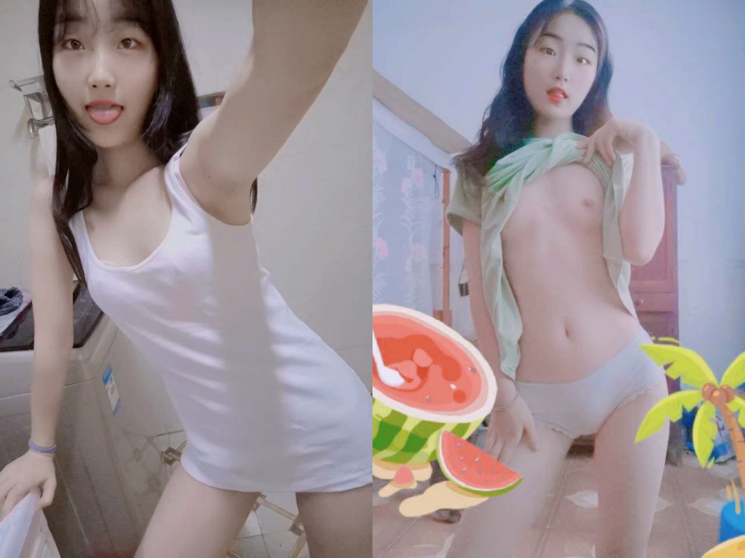 露脸反差婊，清纯VS淫荡