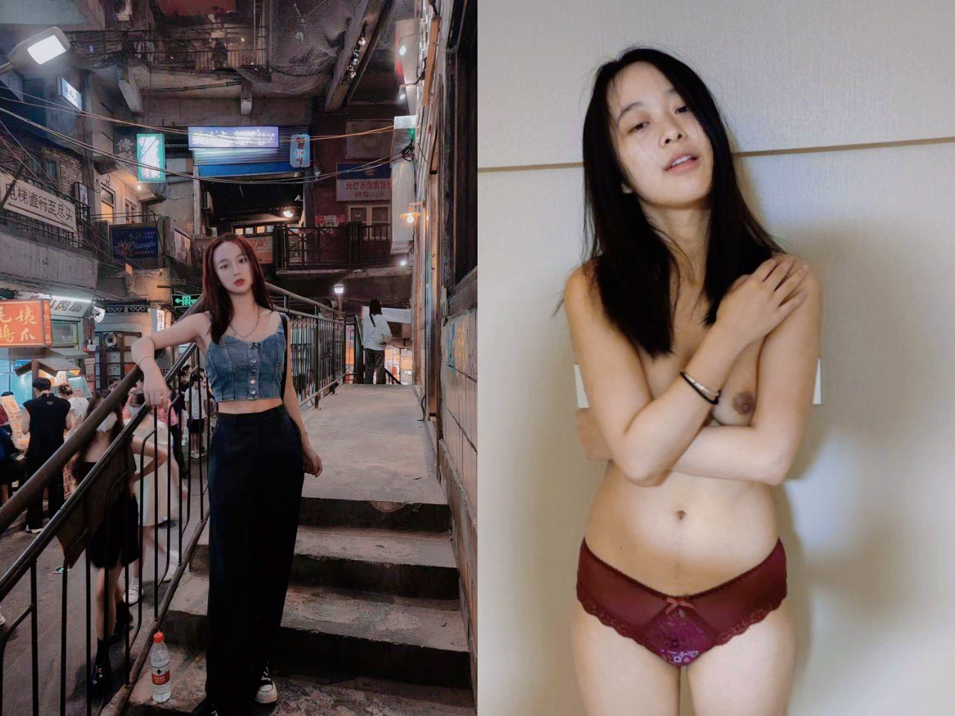 ［双面女神］露脸反差婊，清纯女神VS淫荡母狗