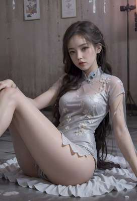 AI秀古典旗袍美女婷婷玉立如画中仙