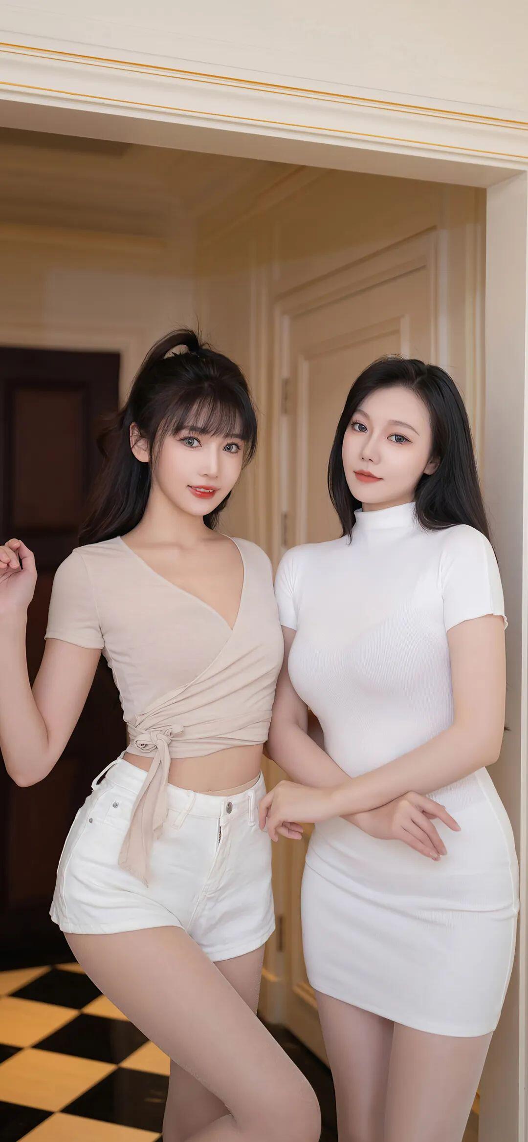 漂亮的妹子凑一起了
