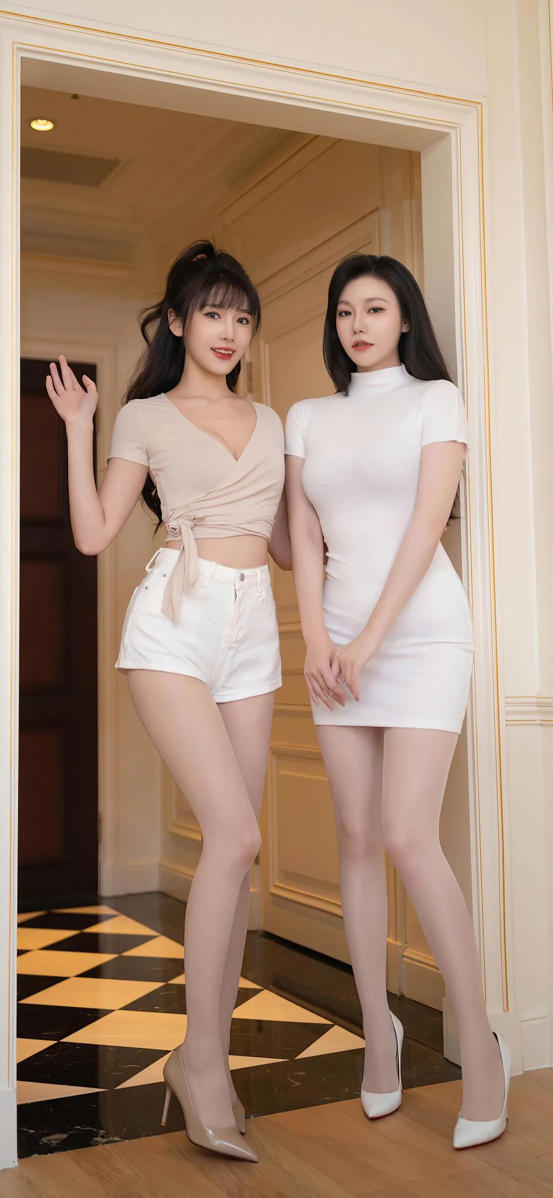 漂亮的妹子凑一起了